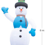 Selbstaufblasender XXL-Schneemann mit LED-Innenbeleuchtung, 6m, IP44