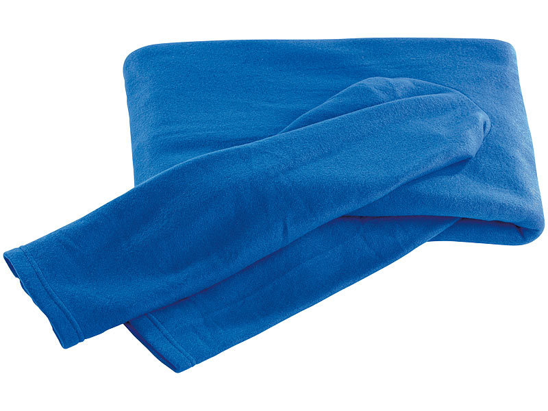 Fleece-Kuscheldecke mit Ärmeln, blau
