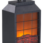 Elektro-Deko-Kamin, Flammen-Optik, USB- & Batterie-Betrieb, 38cm Höhe