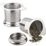 2er-Set Premium-Edelstahl-Teesieb Micro-Geätzt mit Deckel für Tassen