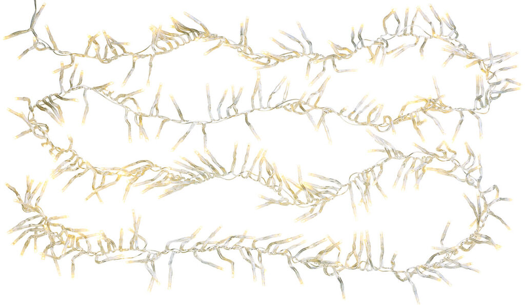 LED-Büschel-Lichterkette, 300 warmweisse LEDs, 8 Leucht-Modi, IP44, 3 m