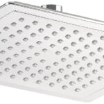 Verchromte Regendusche, eckiger Schwenkkopf, Kalk-Schutz-Düsen