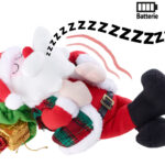 Schlafender Weihnachtsmann mit Atem-Bewegungen und Schnarcc-Geräuschen