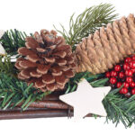 Handgefertigtes Weihnachts- & Adventsgesteck, echte Tannenzapfen, 30 cm