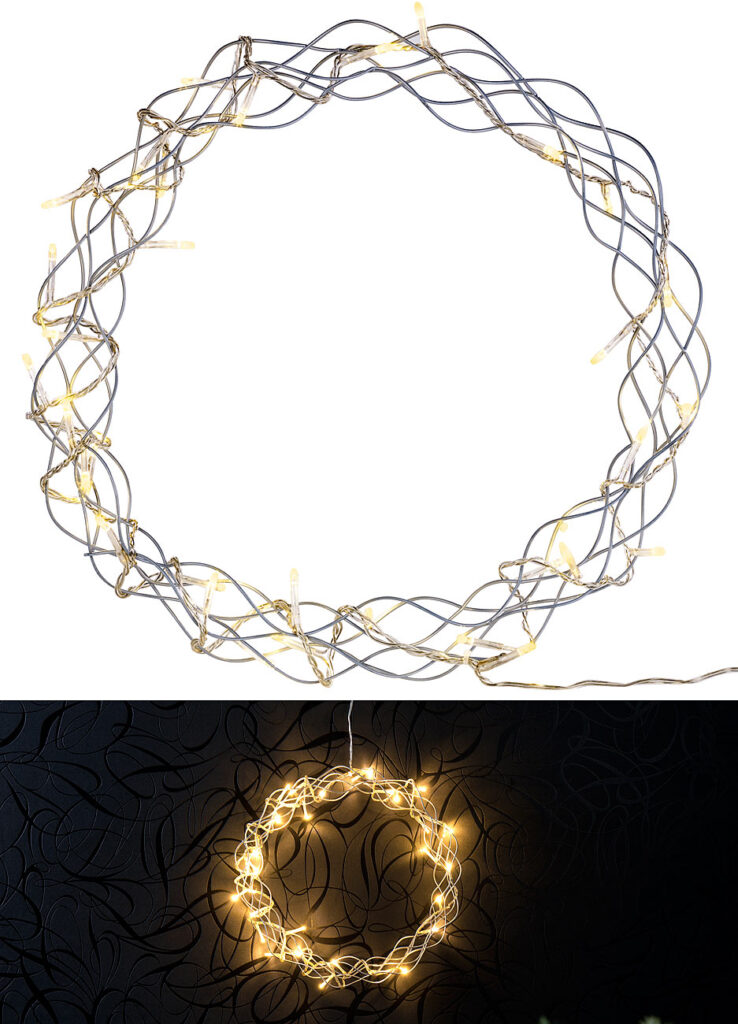 LED-Lichterkranz für Fenster, Türen u.v.m., 32 warmweisse LEDs, Ø 30cm