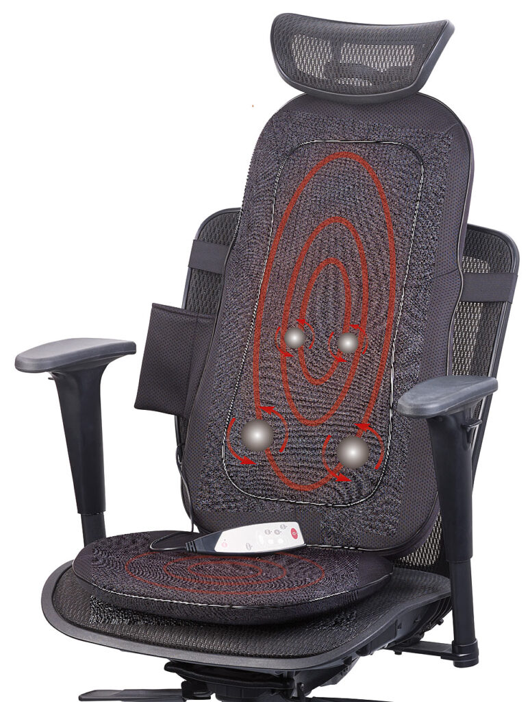 Shiatsu-Sitzauflage für Rückenmassage, mit IR-Tiefenwärme & Vibration