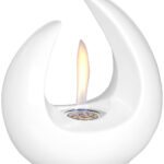 Design-Deko-Tischfeuer für Bio-Ethanol, Keramikgehäuse, 53 ml, weiss