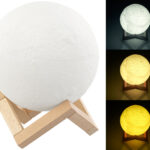 Deko-Mond-Leuchte mit LED, Touchbedienung, Akku, 3 Farben, Ø 15 cm
