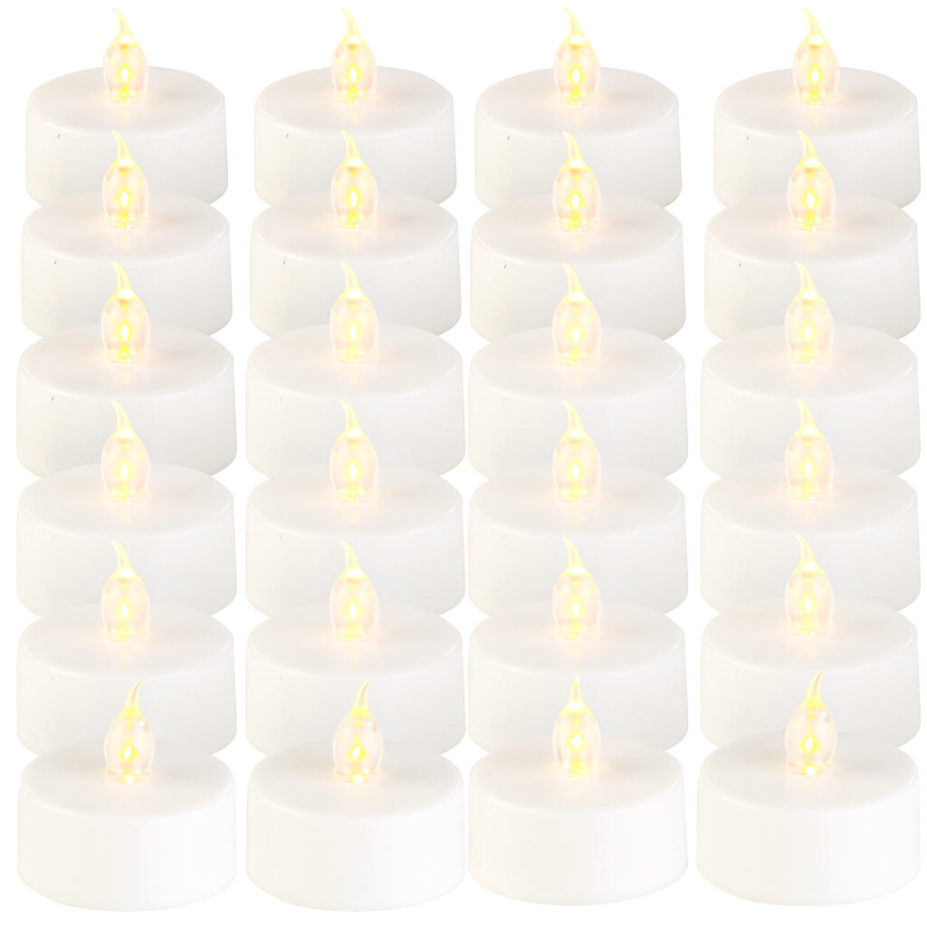 24er-Set LED-Teelichter mit flackerndem Licht, Batteriebetrieb