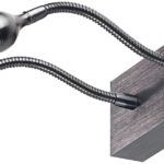 LED-Bett- und Lese-Doppel-Leuchte mit Schwanenhals, Wandmontage, 2 W