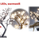LED-Lichterbaum mit 48 leuchtenden Blüten und Sockel, 45 cm