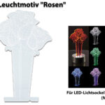 3D-Leuchtmotiv „Rosen“ für Deko-LED-Lichtsockel LS-7.3D
