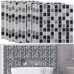 Selbstklebende 3D-Mosaik-Fliesenaufkleber, 25,5 x 25,5 cm, 10er-Set, schwarz