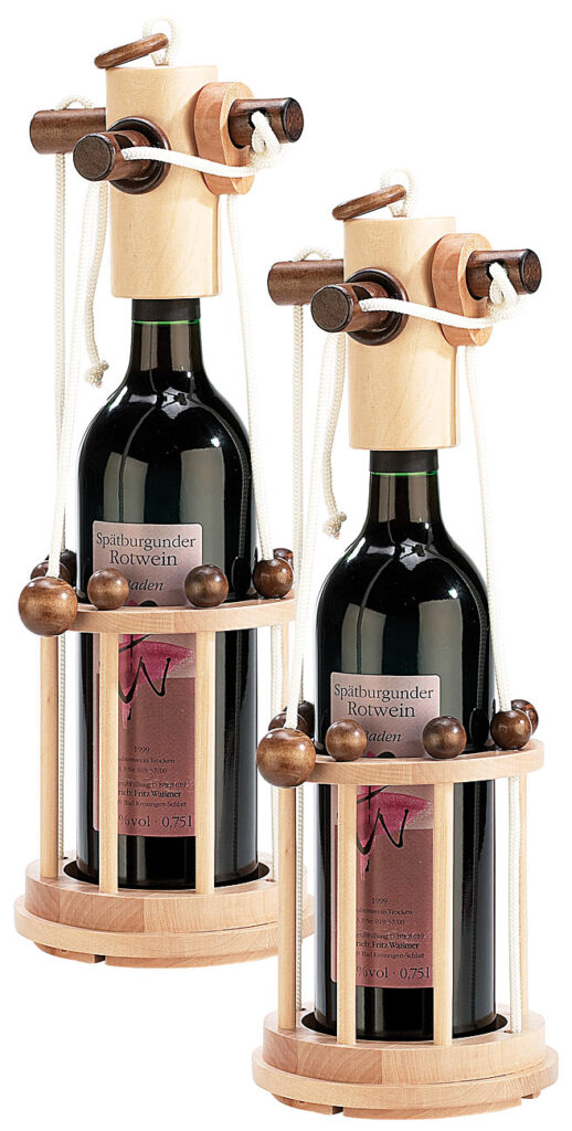 Flaschen-Puzzle „Verona“ aus stabilem Echtholz, 2er-Set