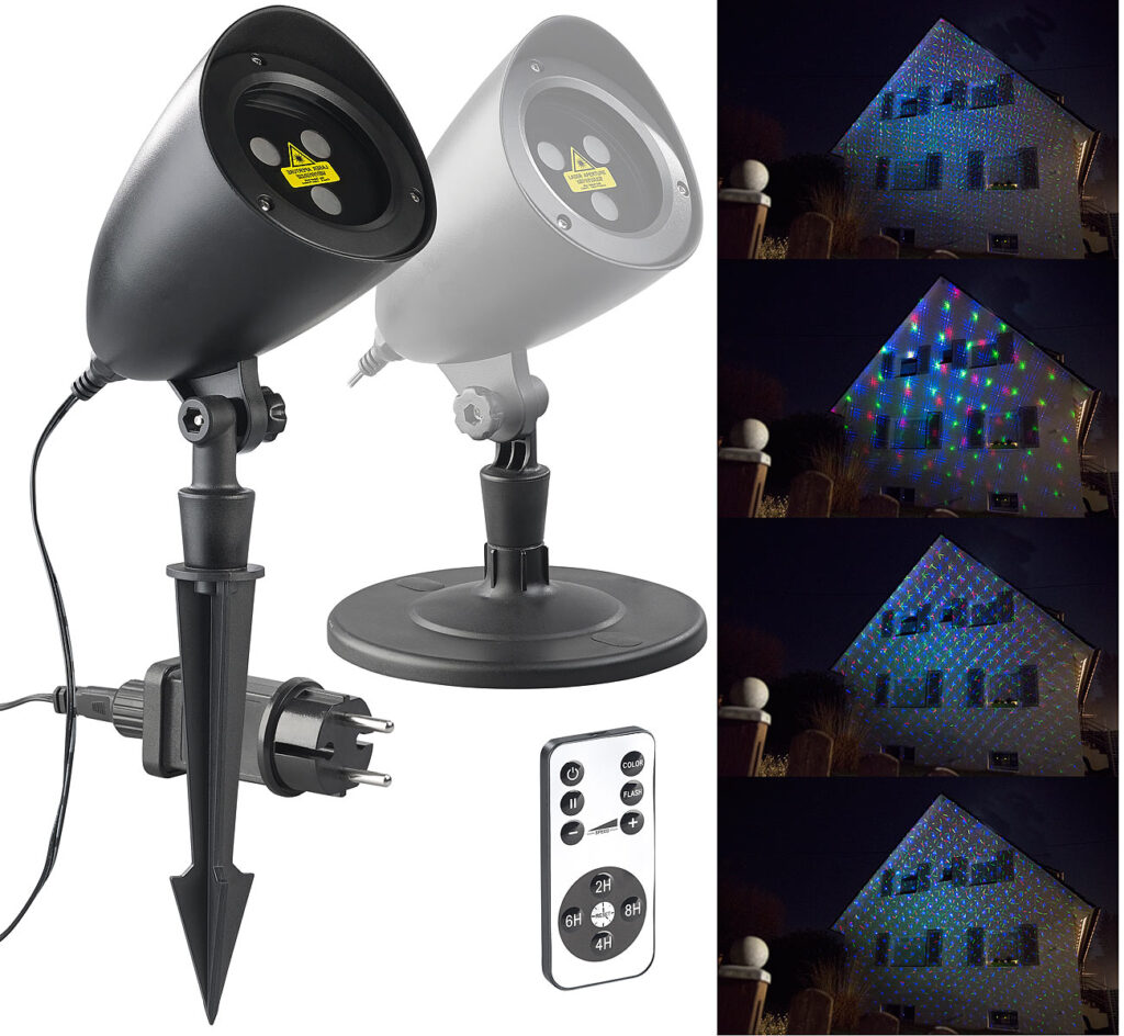 RGB-Laserprojektor mit Sternen-Lichteffekt & Fernbedienung,IP65/IP44