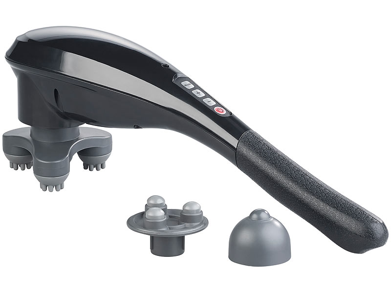 Hand-Vibrations-Massagegerät mit Akku, 5 Modi, 5 Stufen & 3 Aufsätzen Hand-Vibrations-Massagegerät mit Akku, 5 Modi, 5 Stufen & 3 Aufsätzen