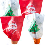4er-Set Winterschutz-Haube „Weihnachten“ für Pflanzen, 110 x 120 cm