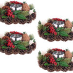 4er-Set Weihnachts- & Adventsgesteck, handgefertigt, 23 cm