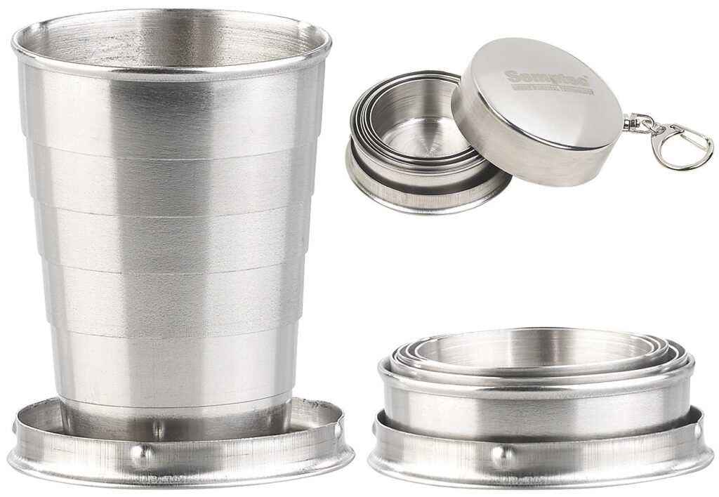 Mini-Teleskopbecher (3 cl) mit Schlüsselanhänger Mini-Teleskopbecher (3 cl) mit Schlüsselanhänger