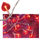 Motiv-Lichterkette „Love“, 20rote Herzen, 3m