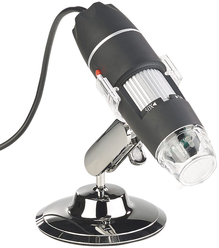 Digitales USB-Mikroskop mit Kamera & Ständer, 1600-fache Vergrösserung