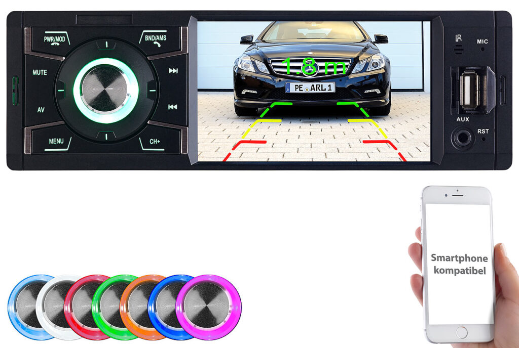 MP3-Autoradio mit TFT-Farbdisplay, Bluetooth, Freisprecher,4x 45 Watt
