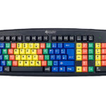 USB-Übungs-Tastatur mit Farbkodierung für 10-Fingersystem