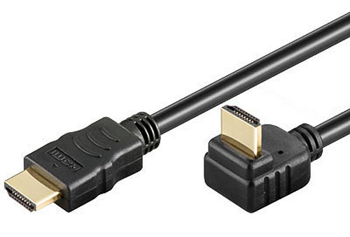HDMI-Kabel, vergoldeter Stecker, 90° gewinkelt, 2 m