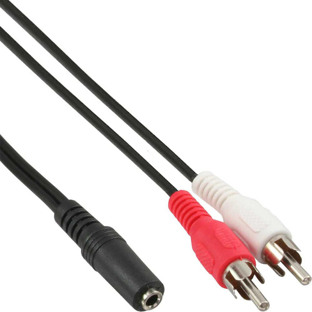 Audio-Kabel, 2x Cinch Steckerauf 3,5mm Stereo Klinke Buchse, 1,5m