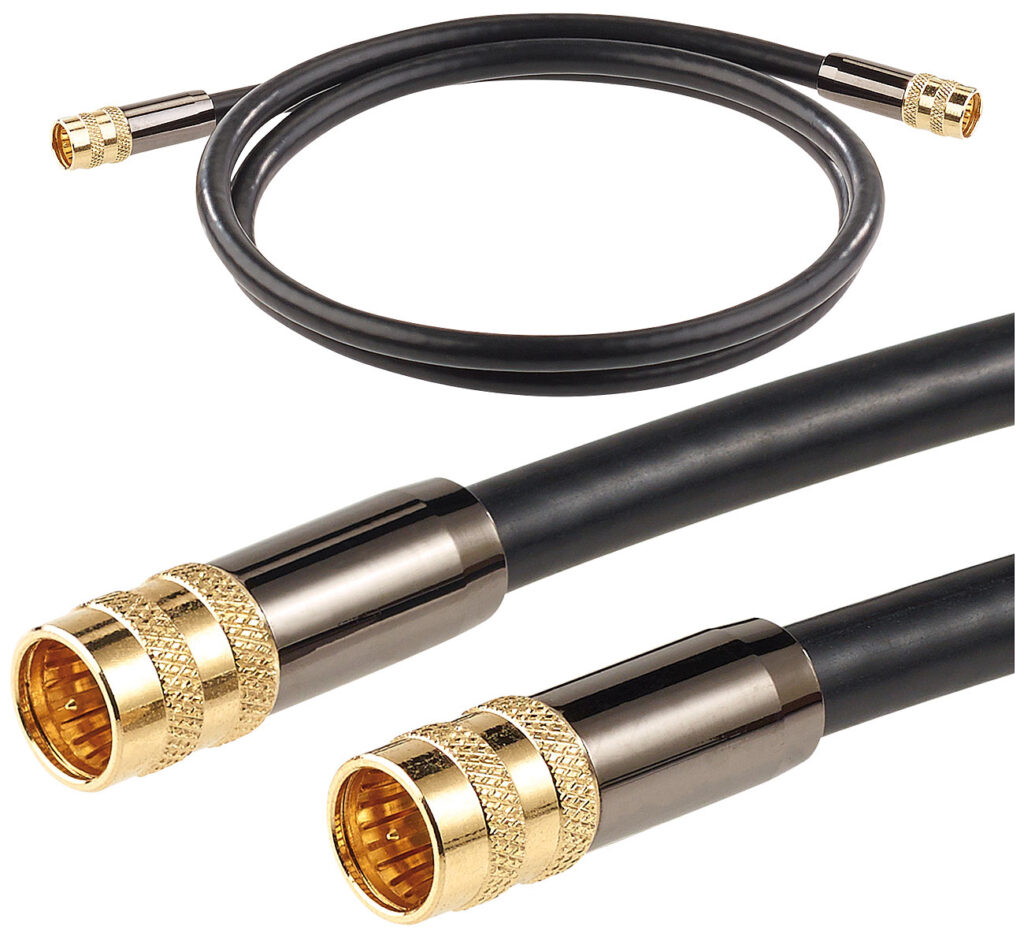 HDTV-Sat-Antennenkabel (F-Stecker), 1 m, 105 dB, 4-fache Abschirmung HDTV-Sat-Antennenkabel (F-Stecker), 1 m, 105 dB, 4-fache Abschirmung