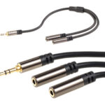 Premium-Y-Adapter 3,5-mm-Klinken-Stecker auf 2 Buchsen, Stereo, 0,15 m