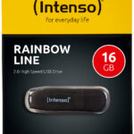 16 GB USB-Speicherstick Rainbow Line, transparent-schwarz