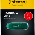 8 GB USB-2.0-Speicherstick Rainbow Line, transparent-grün