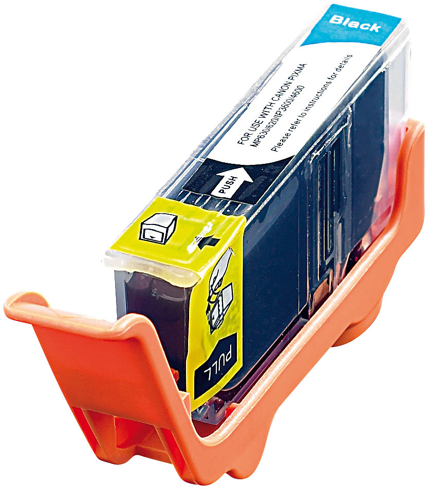Patrone für CANON (ersetzt CLI-521BK), photo-black mit CHIP