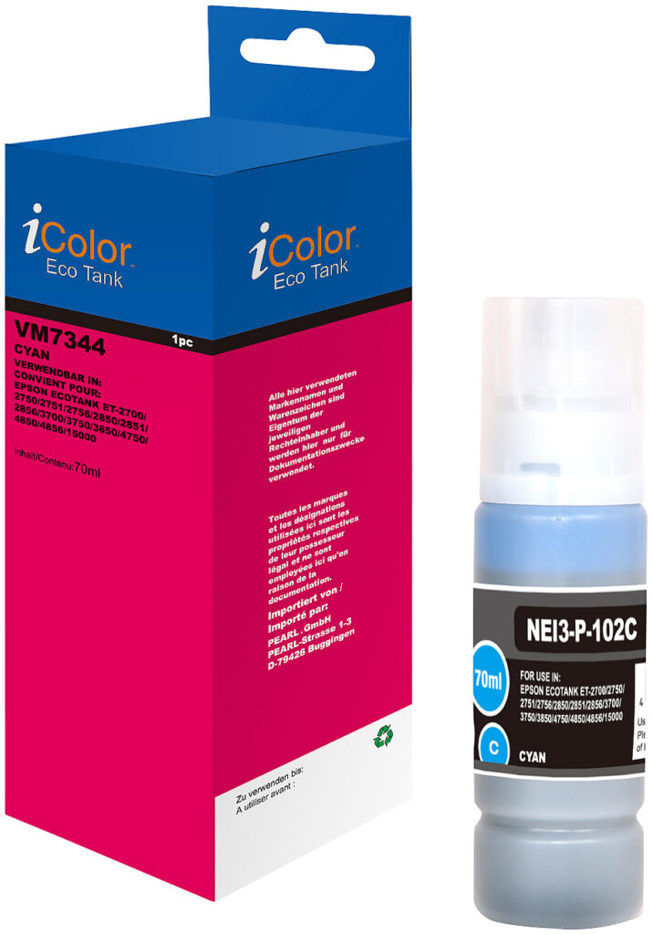 Nachfüll-Tinte für Epson, ersetzt Epson C13T03R240, cyan (blau)