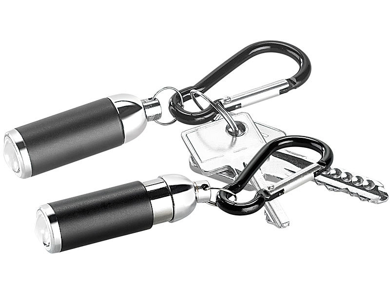 2er-Set fokussierbare Mini-Taschenlampe mit Schlüsselanhänger