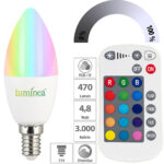 LED-Kerze E14, RGBW, 4,8 Watt (ersetzt 40 Watt), 470 Lumen, dimmbar