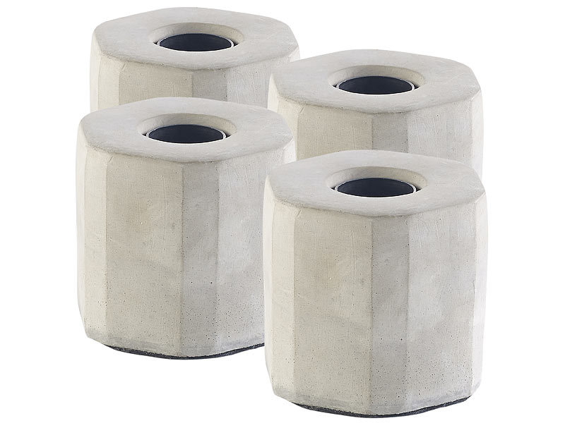4er-Set dekorative Beton-Tischleuchten für E27-Lampen, bis 40 Watt