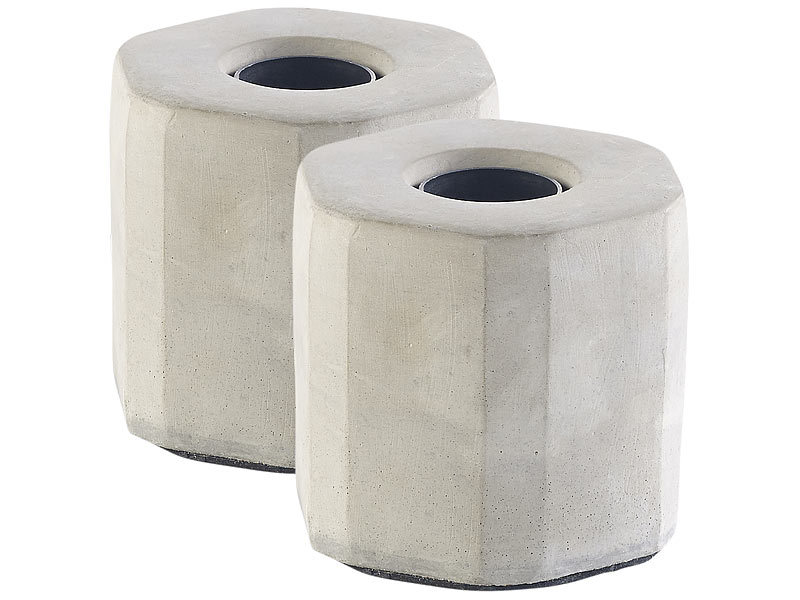 2er-Set dekorative Beton-Tischleuchten für E27-Lampen, bis 40 Watt