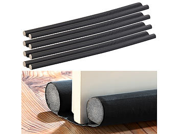 4er-Set Zugluft-Stopper für Türen bis 60mm Dicke, schwarz