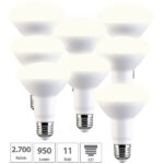 8er-Set LED-Reflektor R80, E27, 11 Watt (ersetzt 100 Watt) 950 lm, warmweiss, 2700 k