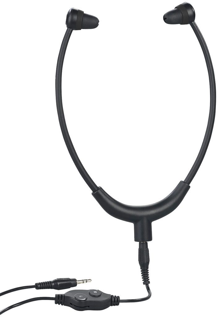 TV-Kinnbügel-Kopfhörer mit 3,5-mm-Klinkenanschluss, bis 117dB