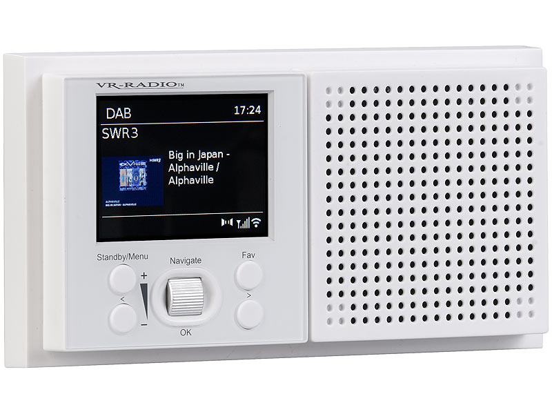 Unterputz Internetradio mit Bluetooth und Farbdisplay, 8 Watt