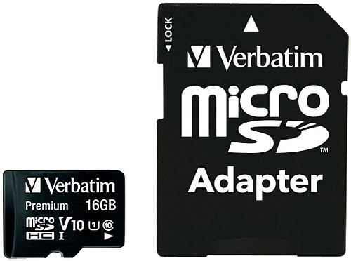 Premium microSDHC-Speicherkarte 16 GB, 80 MB/s, Class 10, U1