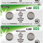 Knopfzelle AG5 / 393 / LR48 /LR74 1,5V 66 mAh, 10er-Blister