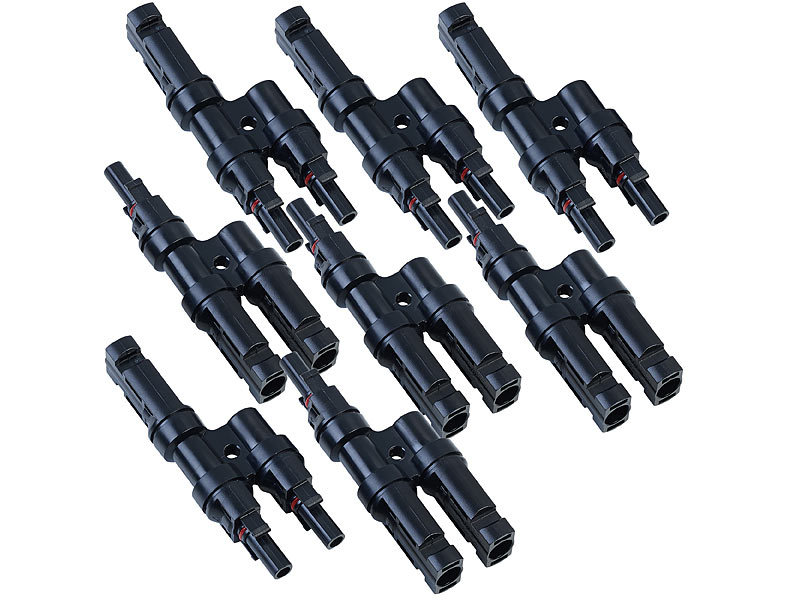 8er-Set Y-Stecker Adapter für Solarkabel mit MC4-komp. Anschluss, IP67