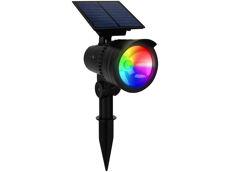 Smarter Solar-LED-Spot mit RGB-CCT, 50 lm, 1 Watt, Bluetooth, App, IP44
