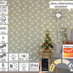 2er-Set WLAN-LED-Lichtervorhang, 300 LEDs, CCT, App, dimmbar, IP44, 3 x 3 m