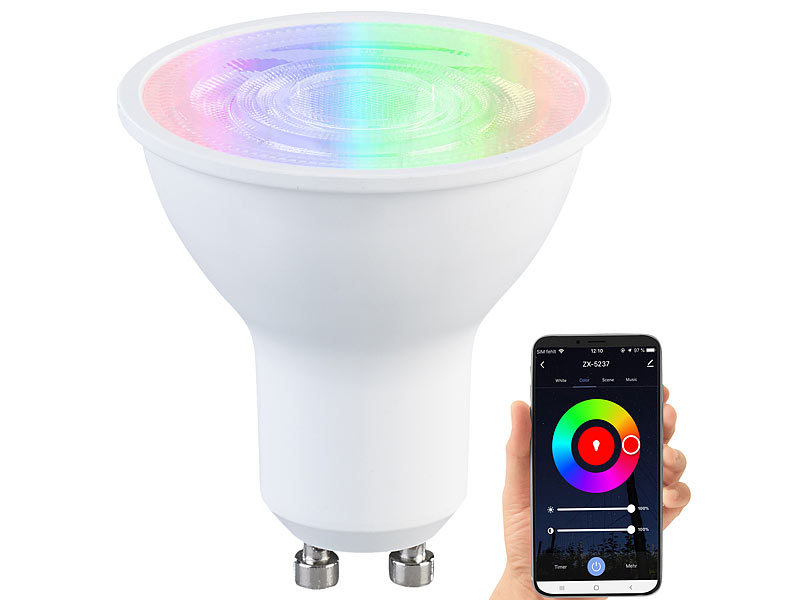 LED-Spot GU10 mit RGB-CCT-LEDs, für ZigBee-kompatible Systeme, 4,8 Watt