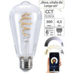 LED-Filament-Lampe E27, CCT-LEDs, für ZigBee-kompatible Systeme, 4,5 Watt